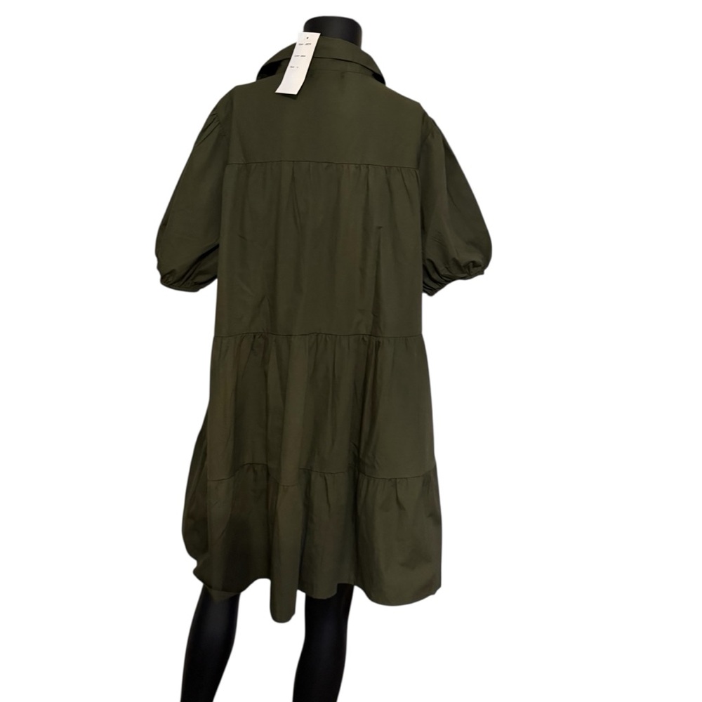 Chic Olive Green Midi Dress - Picture 2 of 8